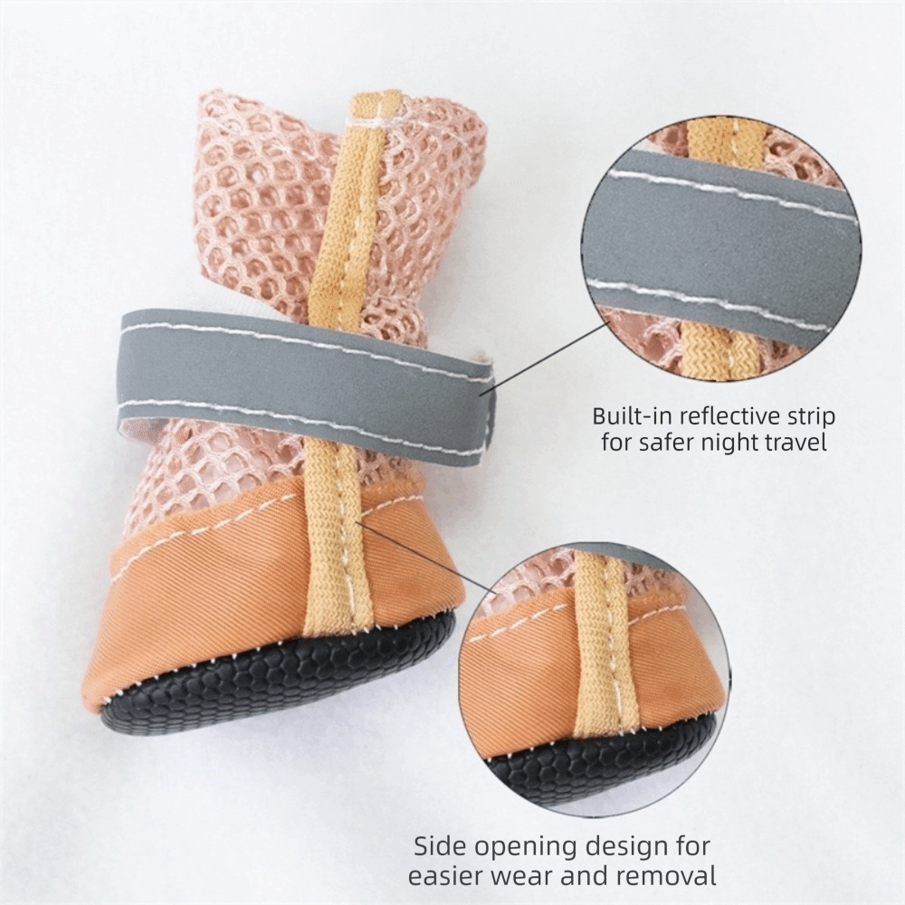 4 ピース/セット犬用ブーツノンスリップペットメッシュシュー - Sneaker Protector のレビューと価格