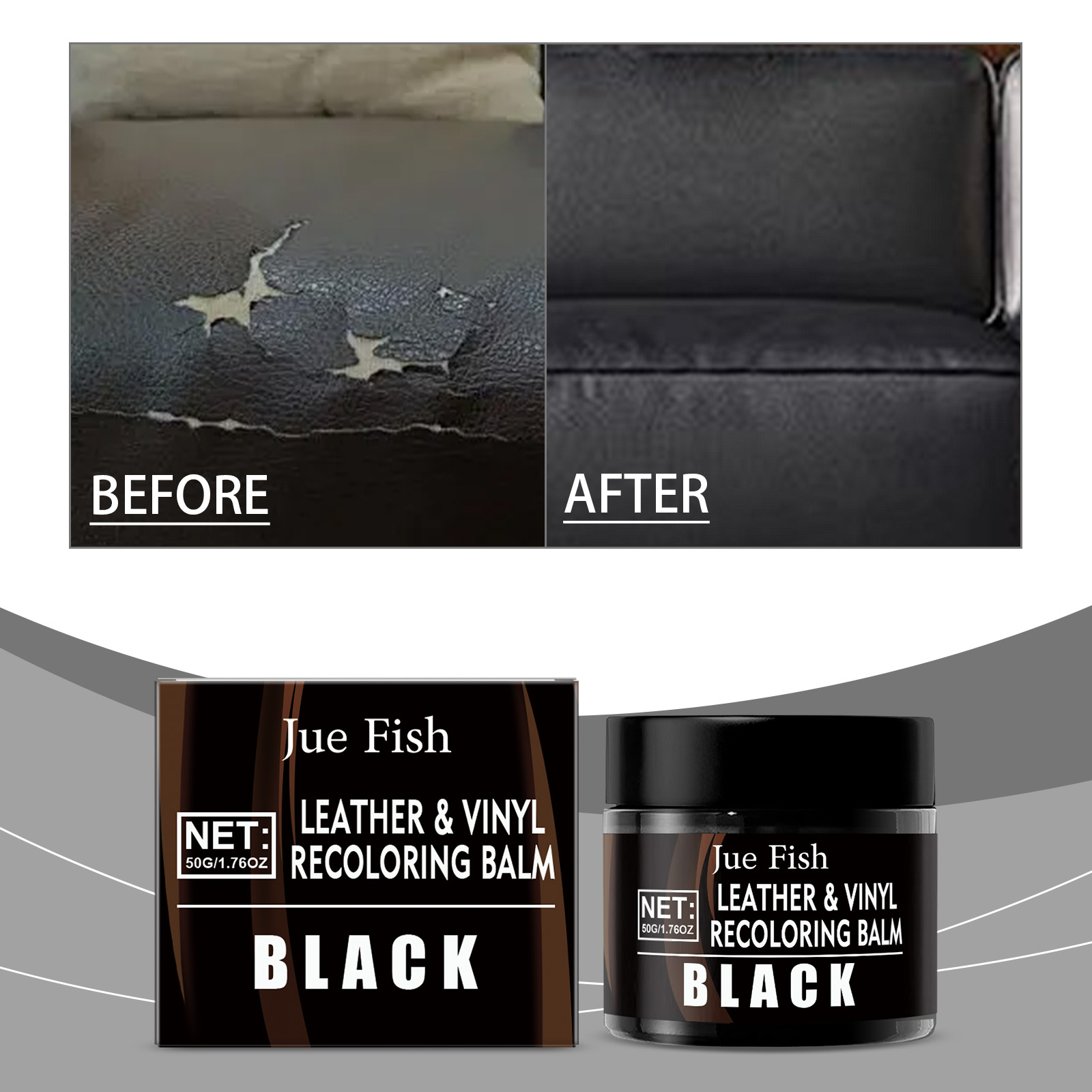 50 グラム黒革再着色バーム傷修復クリームソファカーシート家 - Leather Shoe Polish のレビューと価格
