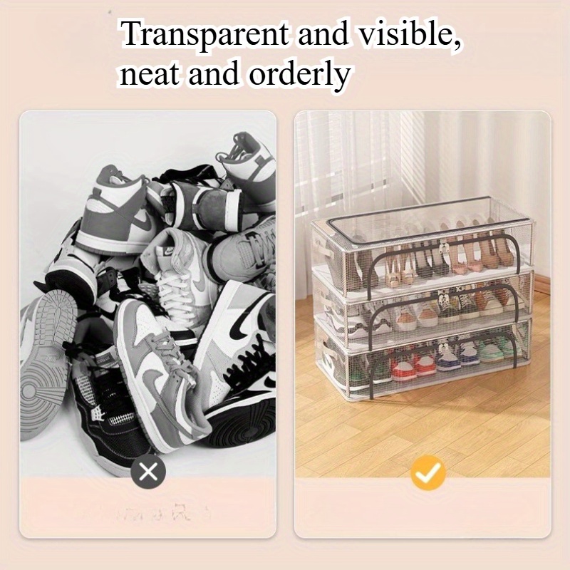 透明なシューズ収納ボックス - 折りたたみ可能で省スペースな - Sneaker Box のレビューと価格